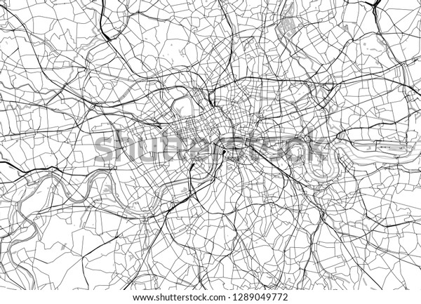 Area Map London United Kingdom This Stock Vector (Royalty Free ...