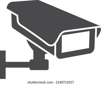 Area monitoring device. Video camera. Security black icon