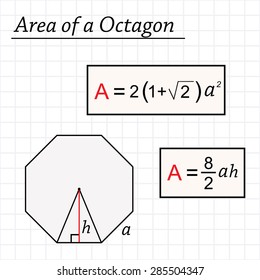 Area Octagon Mathematical Formula Stock Vector (Royalty Free) 285504347 ...