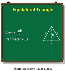Area and perimeter of an equilateral triangle in mathematics
