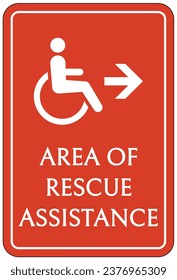 Area of refuge sign and labels