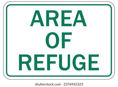 Area of refuge sign and labels