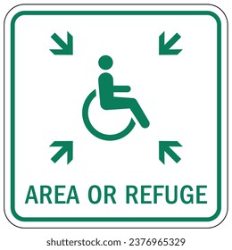 Area of refuge sign and labels