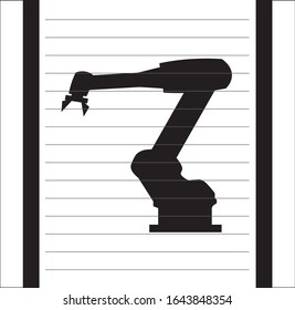 Area sensor and robot arm illustration icon vector.