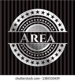 Area silver shiny badge. Vector Illustration. Mosaic.