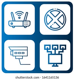 area simple icons set. Contains such icons as Wifi, Forbidden, Security camera, Local network, can be used for web, mobile and logo