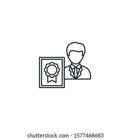 area of specialization creative icon. line multicolored illustration. From Human Resources icons collection. Isolated area of specialization sign on white background