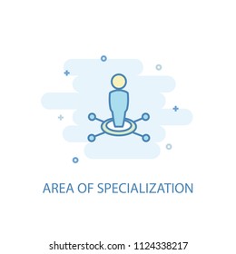 Area of specialization trendy icon. Simple line, colored illustration. Area of specialization symbol flat design from Human resources set. Can be used for UI/UX