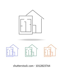 Area square and house icon. Element of Real Estate multi colored icons for mobile concept and web. Thin line icon for website design and development, app development. Premium icon on white background