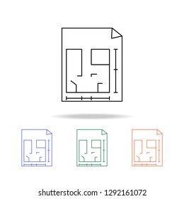 Area square house icon. Elements of real estate in multi colored icons. Premium quality graphic design icon. Simple icon for websites, web design, mobile app