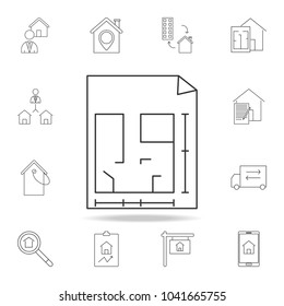 Area square house icon. Set of sale real estate element icons. Premium quality graphic design. Signs, outline symbols collection icon for websites, web design, mobile app on white background