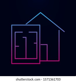 Area square and house nolan icon. Simple thin line, outline vector of real estate icons for ui and ux, website or mobile application