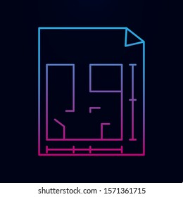 Area square house nolan icon. Simple thin line, outline vector of real estate icons for ui and ux, website or mobile application