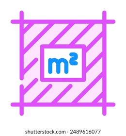 area square metre label product caution color icon vector. area square metre label product caution sign. isolated symbol illustration