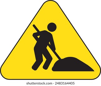 Area under construction industrial warning notice sign vector