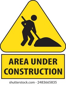 Área en construcción Vector de aviso de aviso industrial