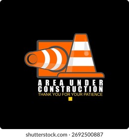 Area Under Construction, sign and wallpaper vector