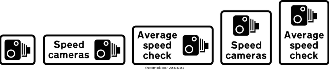 Area in which cameras are used to enforce speed limits (Alternative types), road signs in the United Kingdom