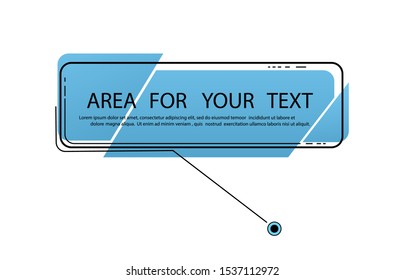Area for your text. Names of digital callouts. Layout element for web, brochure, infographics. Vector illustration. Set