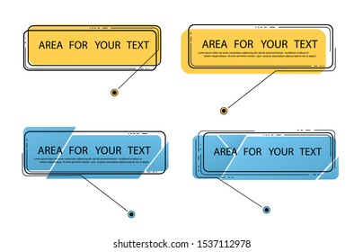 Area for your text. Names of digital callouts. Layout element for web, brochure, infographics. Vector illustration. Set