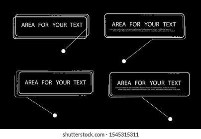 Area for your text. Names of digital callouts. Layout element for web, brochure, infographics. Vector illustration.	