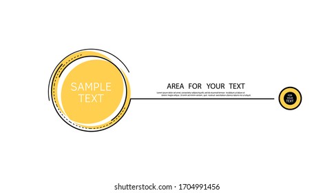 Área del texto. Nombres de llamadas digitales. Elemento de diseño para web, folleto, infografías. Ilustración vectorial.	