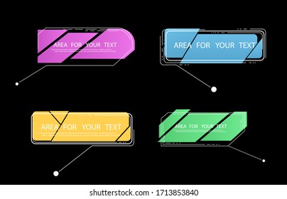 Area for your text. Names of digital callouts. Layout element for web, brochure, infographics. Vector illustration.