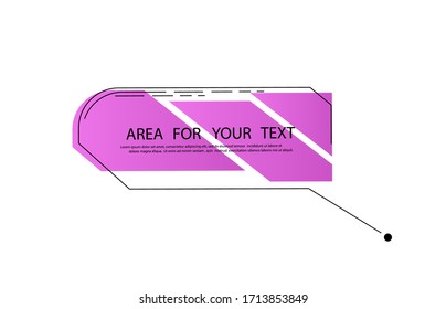 Área del texto. Nombres de llamadas digitales. Elemento de diseño para web, folleto, infografías. Ilustración vectorial.