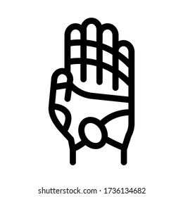 áreas de acción sobre el vector de icono del brazo. áreas de acción sobre el signo de las armas. ilustración de símbolo de contorno aislado