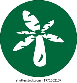 Areca palm, icon illustration, vector on white background