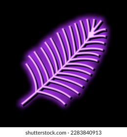 areca palm tropical leaf neon light sign vector. areca palm tropical leaf sign. isolated symbol illustration