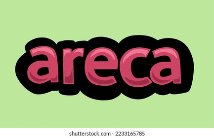 Diseño vectorial de escritura ARECA sobre fondo verde muy simple y muy fresco