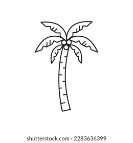 Arecaceae tree vector linear icon. Palm flat sign design. Palm oasis outline symbol pictogram. UX UI palm tree icon symbol outline sign 