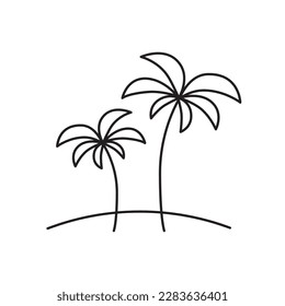 Arecaceae tree vector linear icon. Palm flat sign design. Palm oasis outline symbol pictogram. UX UI palm tree icon symbol outline sign 