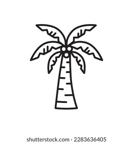 Arecaceae tree vector linear icon. Palm flat sign design. Palm oasis outline symbol pictogram. UX UI palm tree icon symbol outline sign 