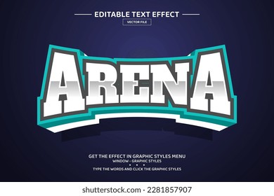 Arena 3D editable text effect template