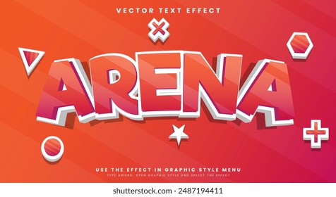 Arena 3d editable text effect Template suitable for funny kids theme