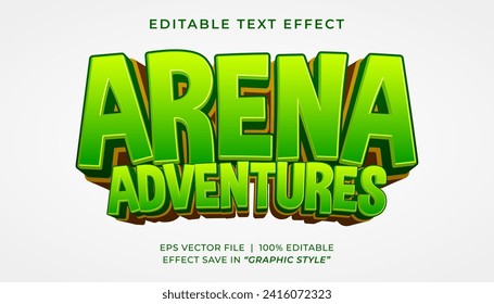 Plantilla de efecto de texto editable Arena adventure 3d