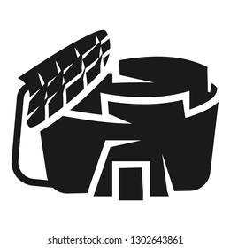 Arena with a covered tribune icon. Simple illustration of arena with a covered tribune vector icon for web design isolated on white background