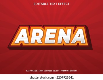 arena editable text effect template use for business logo and brand