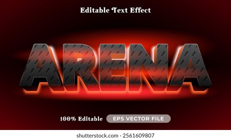 Arena editable text style effect, Glow 3D text style theme.