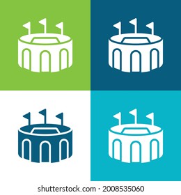 Arena Flat Vier Farbe minimale Icon Set