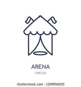 arena icon. arena linear symbol design from Circus collection. Simple outline element vector illustration on white background.