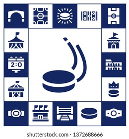 arena icon set. 17 filled arena icons.  