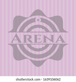 Arena realistic pink emblem. Vector Illustration. Detailed.