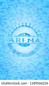 Arena realistic sky blue emblem. Mosaic background