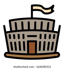 Arena scene icon. Outline arena scene vector icon for web design isolated on white background