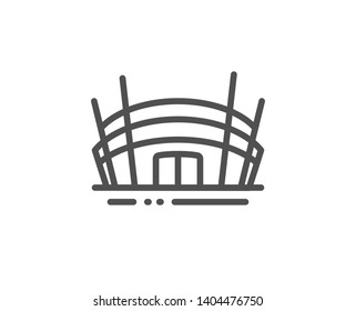 Arena stadium line icon. Competition building sign. Sport complex symbol. Quality design element. Linear style arena stadium icon. Editable stroke. Vector