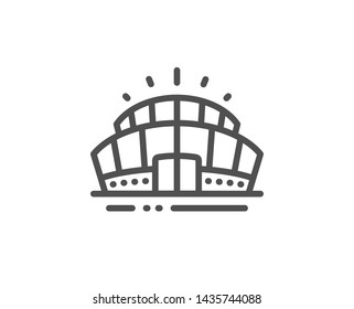 Arena stadium line icon. Sport complex sign. Championship building symbol. Quality design element. Linear style arena stadium icon. Editable stroke. Vector
