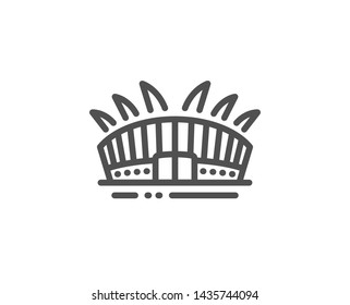 Arena stadium line icon. Sport complex sign. Championship building symbol. Quality design element. Linear style arena stadium icon. Editable stroke. Vector